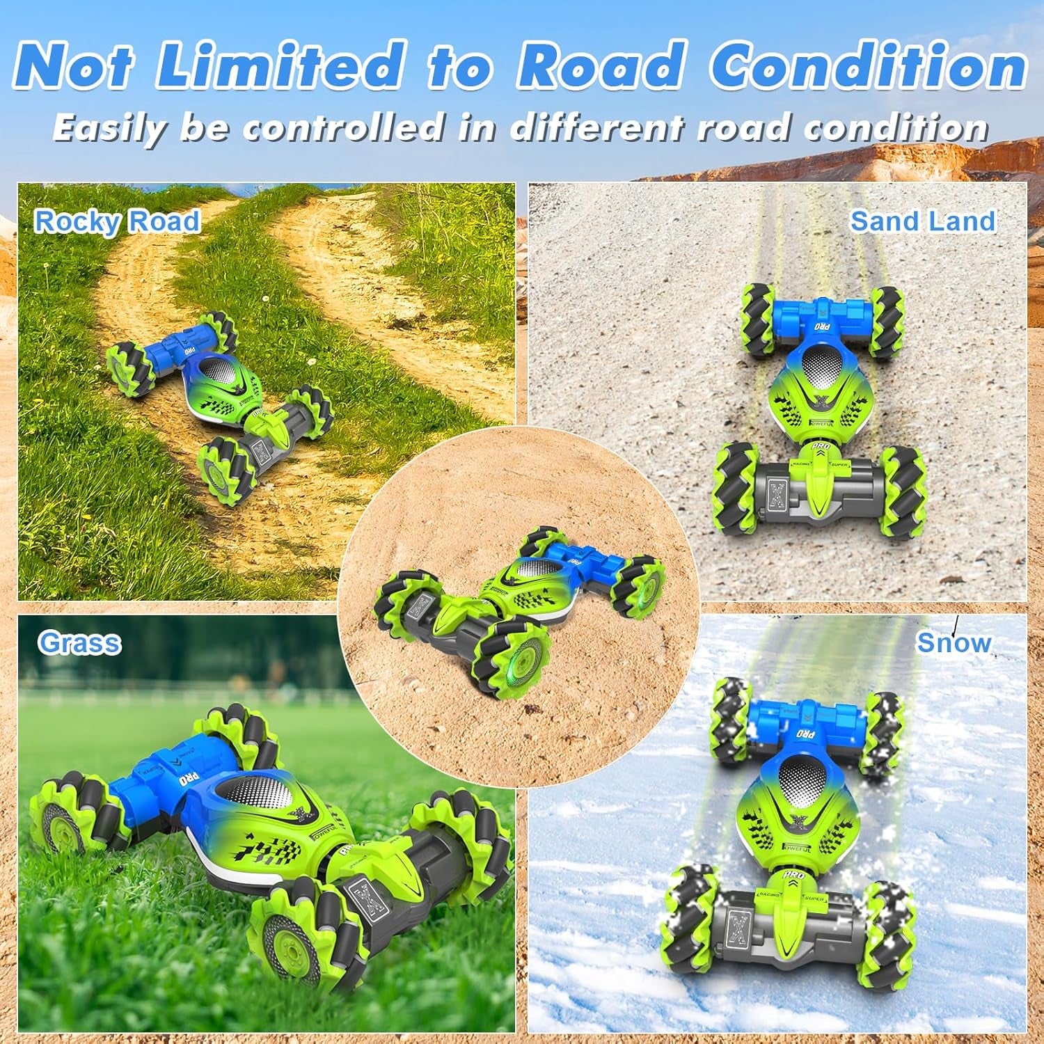 Gesture Sensing RC Stunt Car - Toys for 6-12 Years Old Boys Girls, 4WD Remote Control Car, Hand Controlled Car with Lights Music, Cool Birthday Gifts for Kids Age 6 7 8 9 10 11 12 Years Old