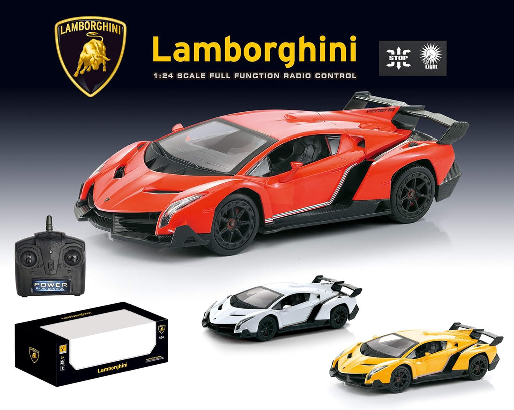 Remote Control RC CAR Racing Cars Compatible with Lamborghini Veneno Officially Licensed 1:24 Toy RC Cars Model Vehicle for Boys 6,7,8 Years Old,Yellow