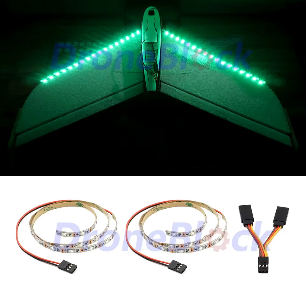 RC Airplane LED Light Strips for Fixed Wing RC Cars Trucks Flying Wing Plane Aircraft