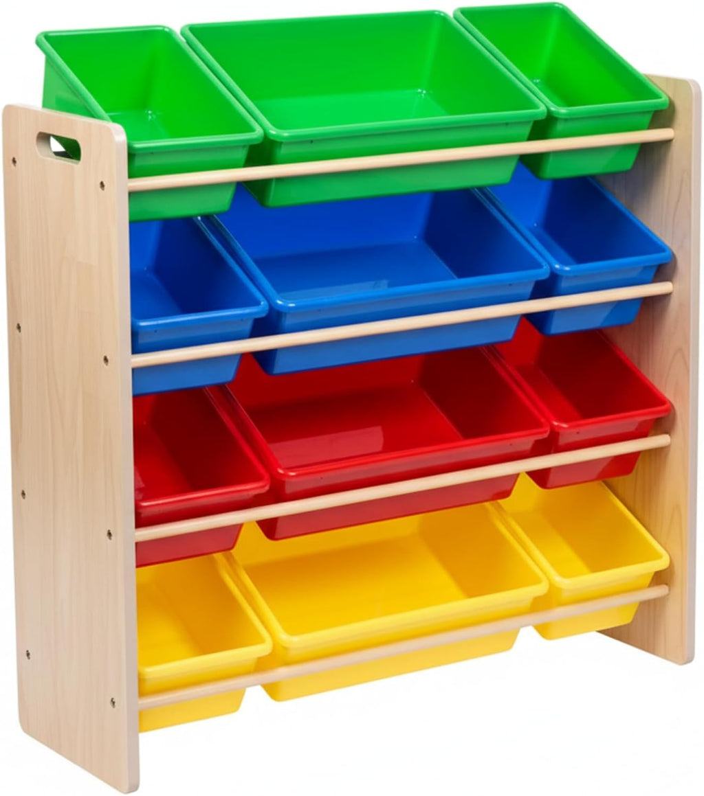 Kids Toy Organizer and Storage Bins, Natural/Primary