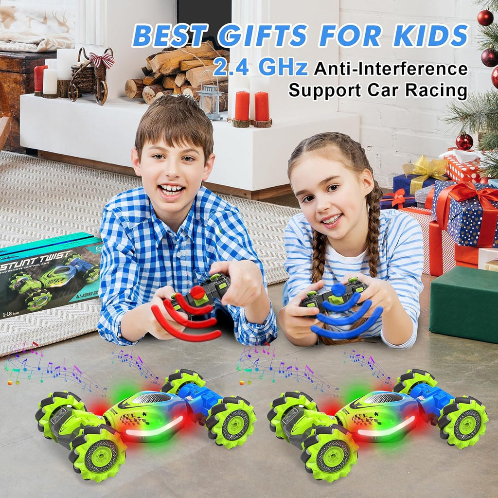 Gesture Sensing RC Stunt Car - Toys for 6-12 Years Old Boys Girls, 4WD Remote Control Car, Hand Controlled Car with Lights Music, Cool Birthday Gifts for Kids Age 6 7 8 9 10 11 12 Years Old