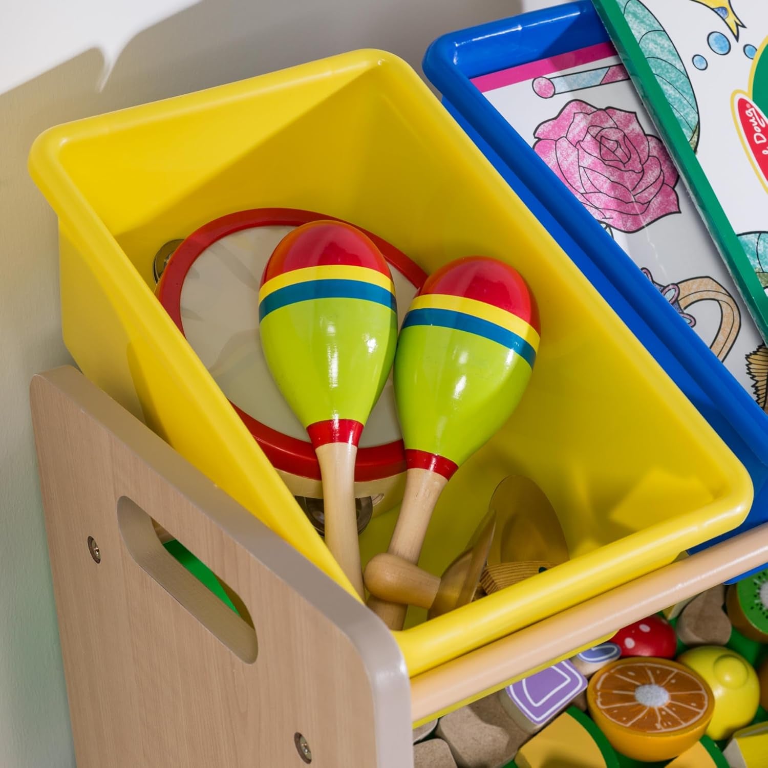 Kids Toy Organizer and Storage Bins, Natural/Primary