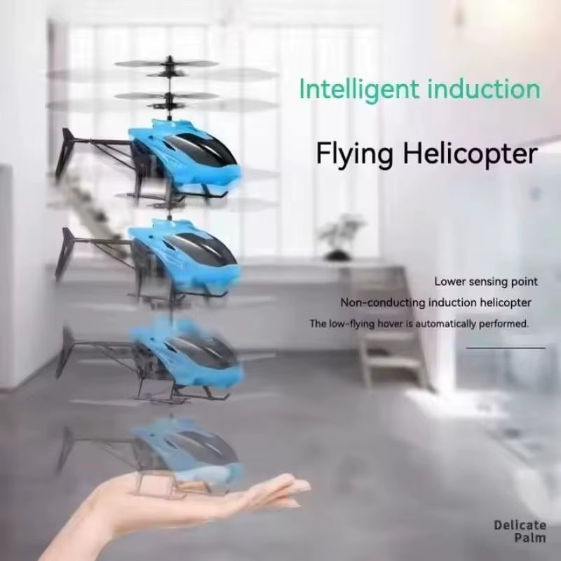 Remote Safe Fall-Resistant RC Helicopters Drone Rechargeable Mini RC Drone Children Toys with Random Color Wings
