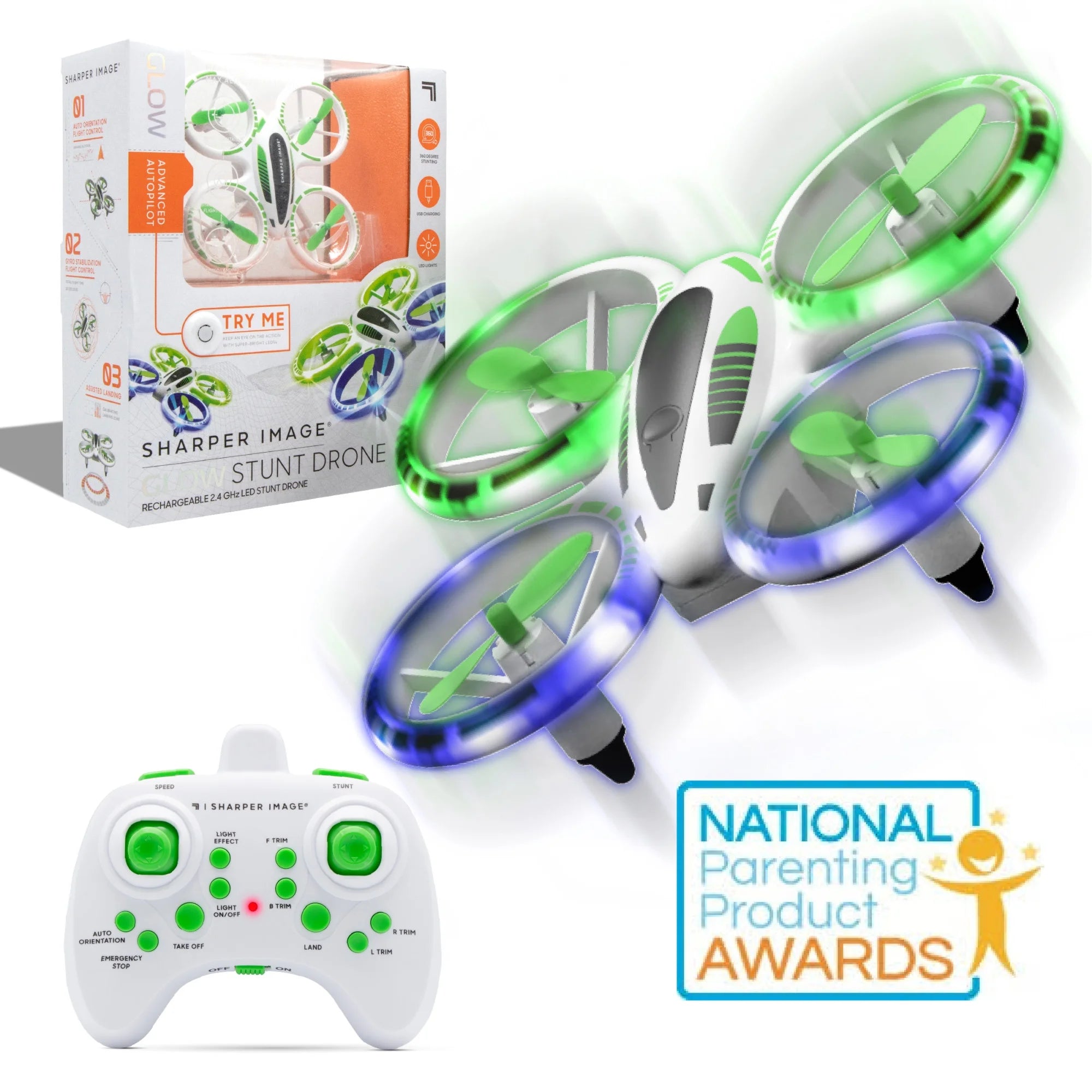Stunt Drone for Kids with LED Lights, Assisted Landing, and 2.4Ghz Remote Control,