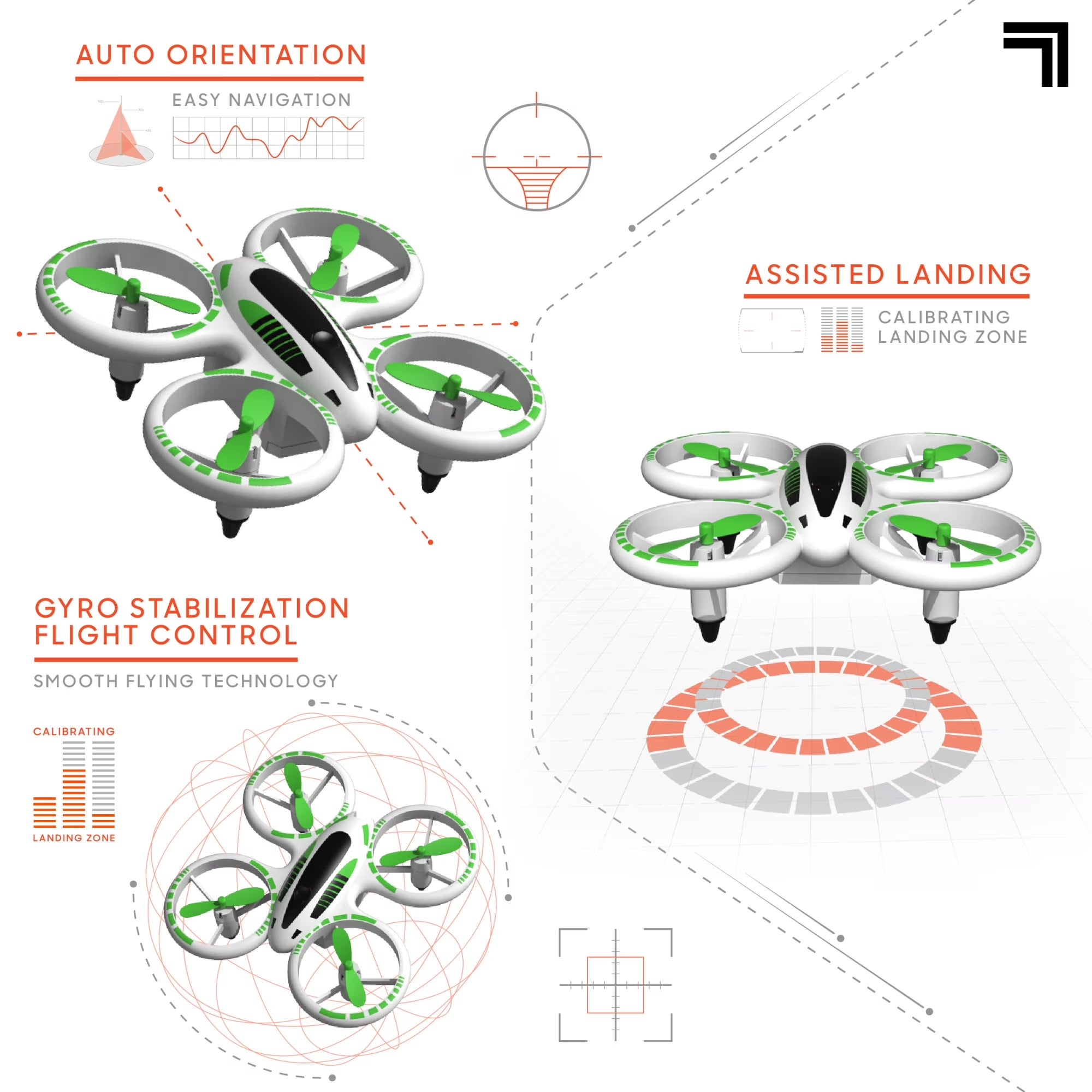Stunt Drone for Kids with LED Lights, Assisted Landing, and 2.4Ghz Remote Control,
