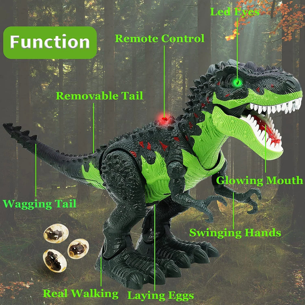 Remote Control Dinosaur Robot Toys for Kids 3-5,Realistic Walking Electronic Dinosaur Pet with Spray Roaring,Rc Toy for Age 3-12 Boys Girls