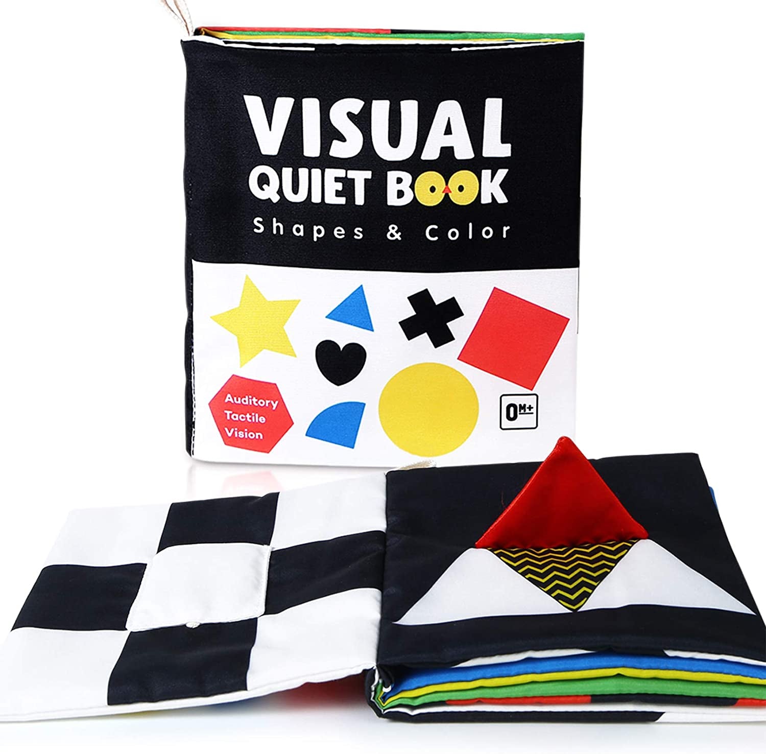 High Contrast Black and White Baby Book - Touch and Feel Crinkle Sensory Toy - Visual Stimulation Interactive Montessori Toys for 0-12 Months Infant Newborn - Baby Gift for Boys Girls