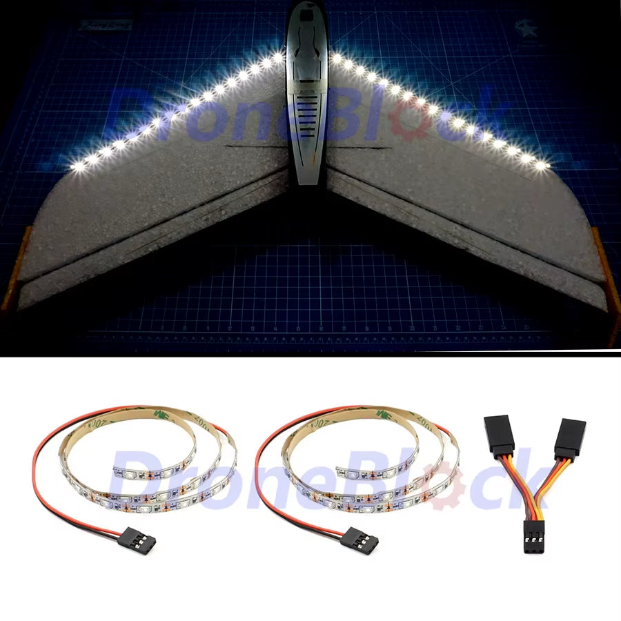 RC Airplane LED Light Strips for Fixed Wing RC Cars Trucks Flying Wing Plane Aircraft
