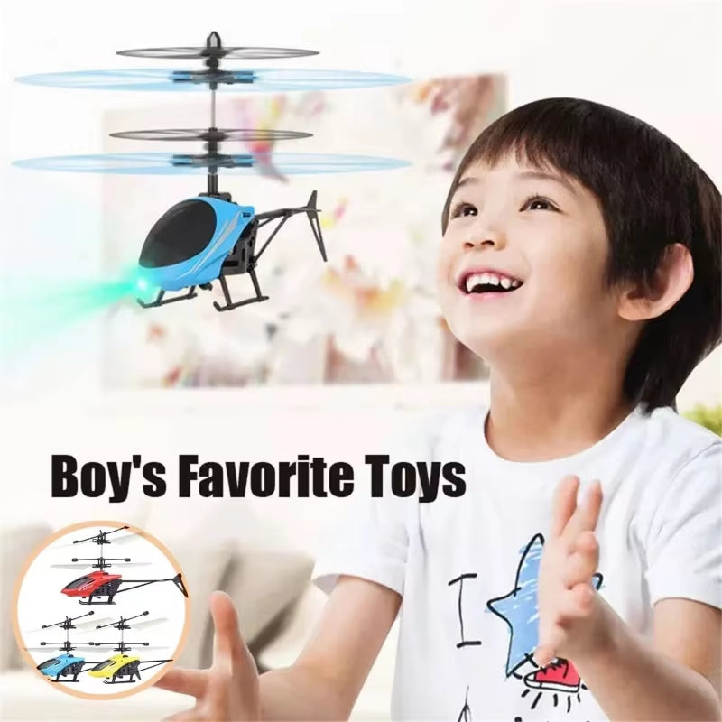 Remote Safe Fall-Resistant RC Helicopters Drone Rechargeable Mini RC Drone Children Toys with Random Color Wings