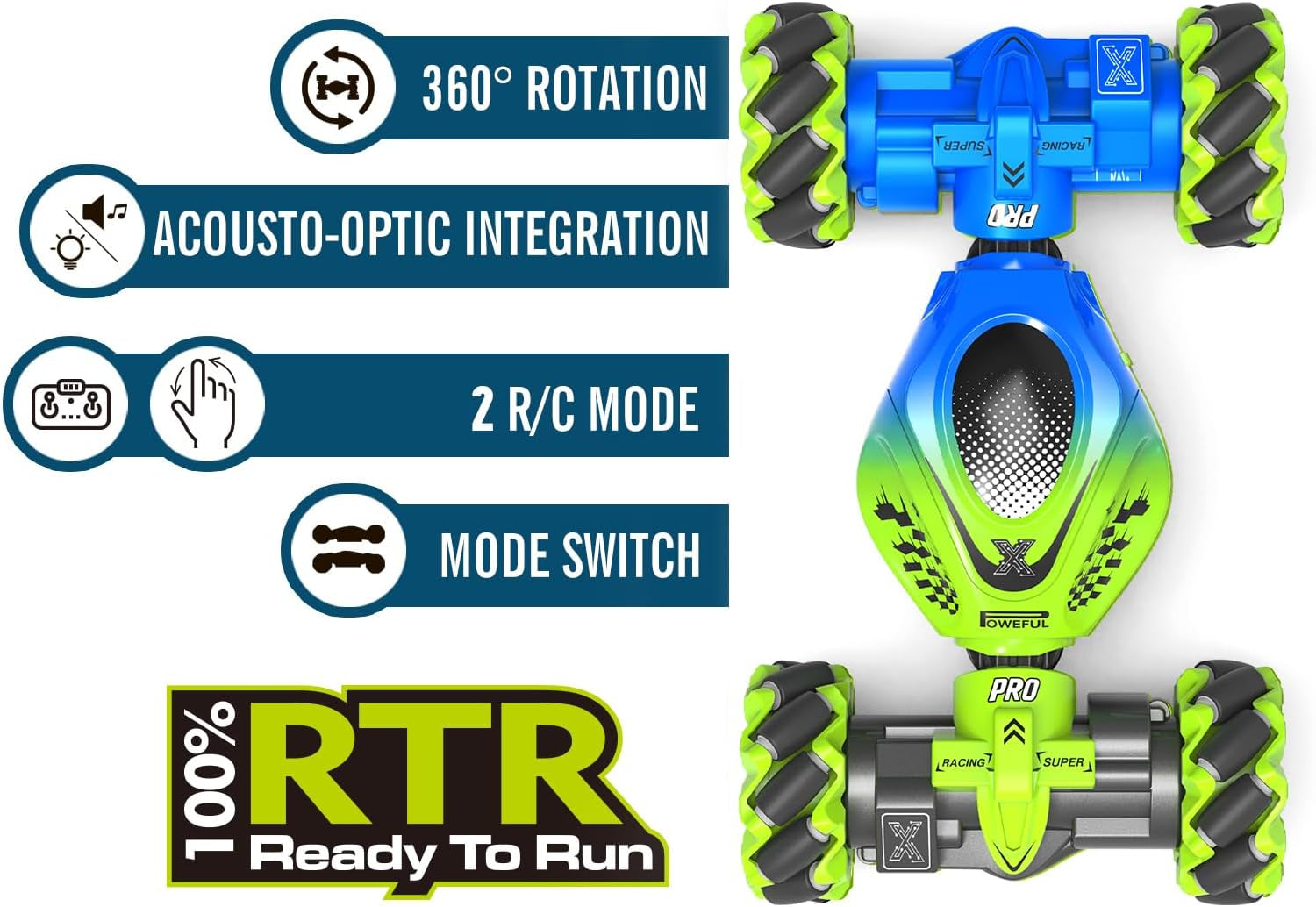 Gesture Sensing RC Stunt Car - Toys for 6-12 Years Old Boys Girls, 4WD Remote Control Car, Hand Controlled Car with Lights Music, Cool Birthday Gifts for Kids Age 6 7 8 9 10 11 12 Years Old