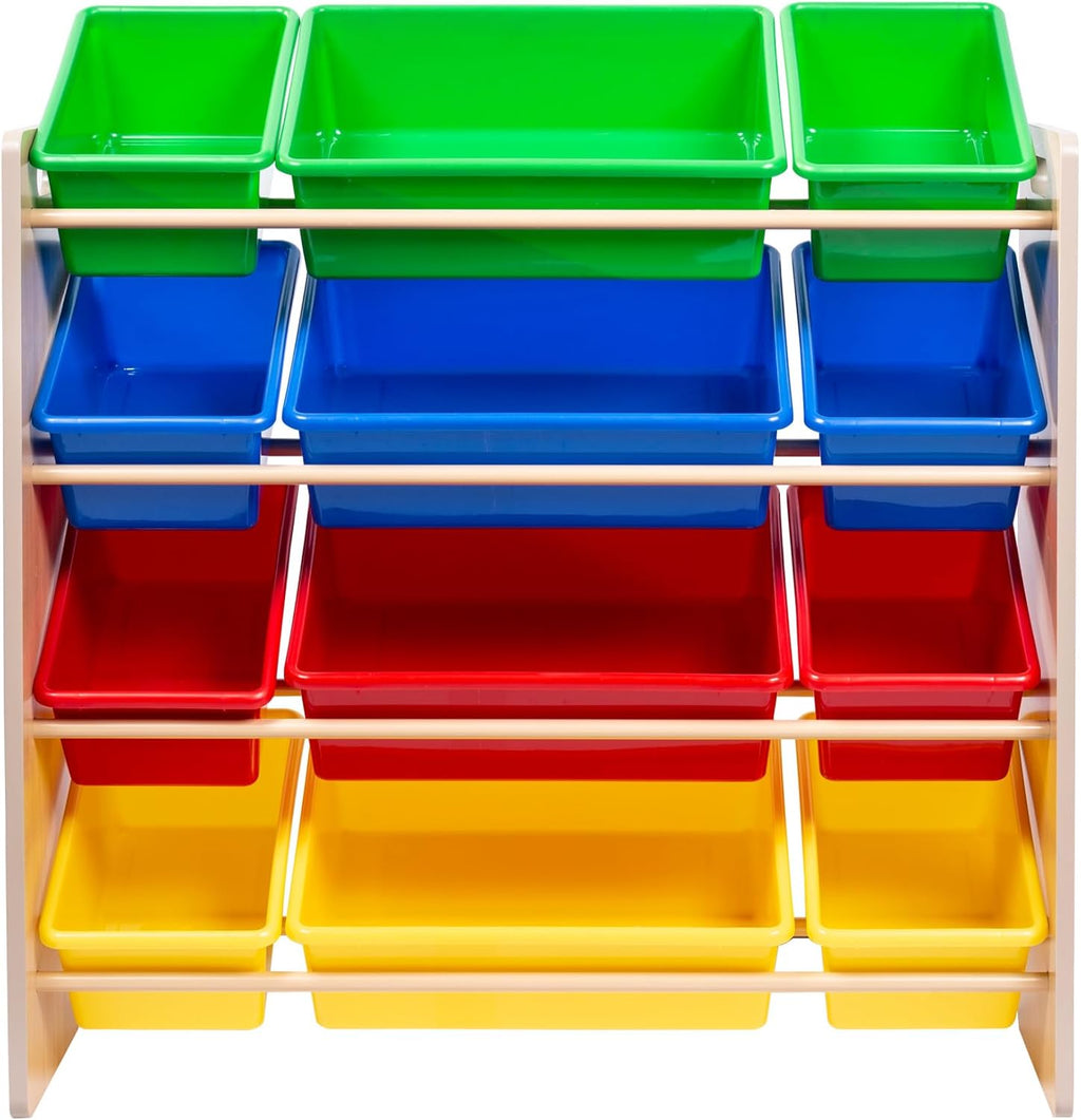 Kids Toy Organizer and Storage Bins, Natural/Primary