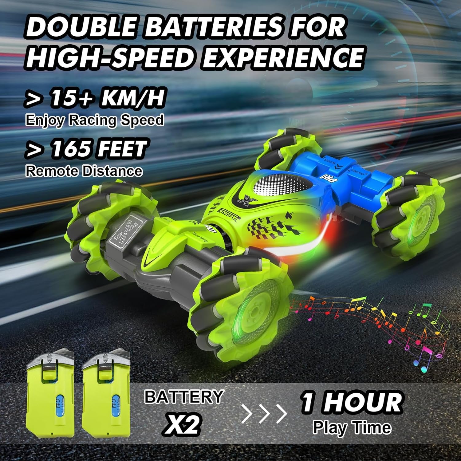 Gesture Sensing RC Stunt Car - Toys for 6-12 Years Old Boys Girls, 4WD Remote Control Car, Hand Controlled Car with Lights Music, Cool Birthday Gifts for Kids Age 6 7 8 9 10 11 12 Years Old