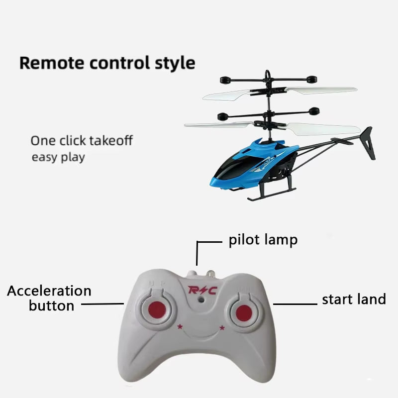 Remote Safe Fall-Resistant RC Helicopters Drone Rechargeable Mini RC Drone Children Toys with Random Color Wings