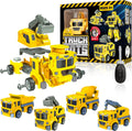 Truck Bots Construction Truck Robots for Kids - 4-In-1 STEM Robot Take Apart Toys for Boys and Girls, 19Pc Construction Vehicles Building Kit with Toy Screwdriver