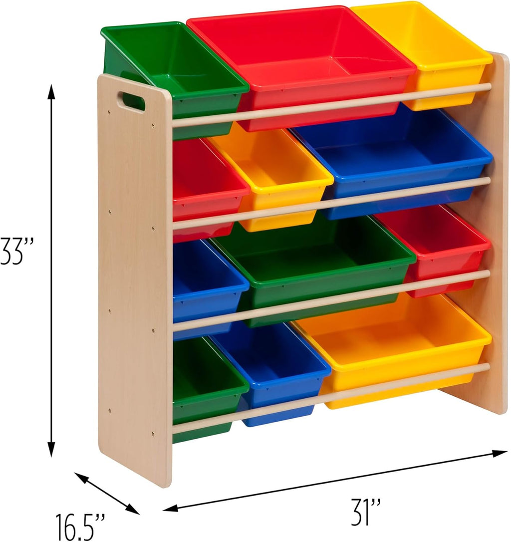 Kids Toy Organizer and Storage Bins, Natural/Primary