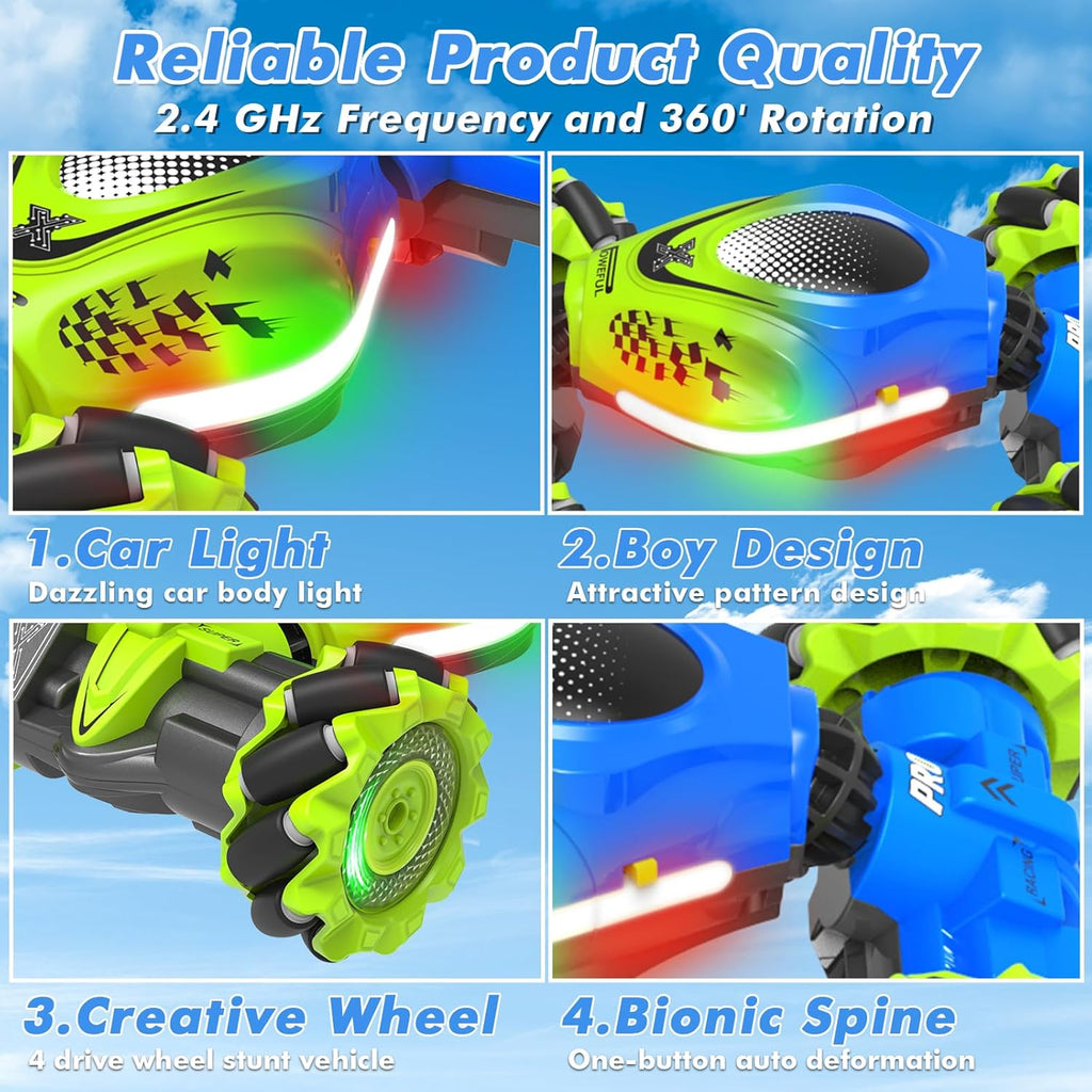Gesture Sensing RC Stunt Car - Toys for 6-12 Years Old Boys Girls, 4WD Remote Control Car, Hand Controlled Car with Lights Music, Cool Birthday Gifts for Kids Age 6 7 8 9 10 11 12 Years Old
