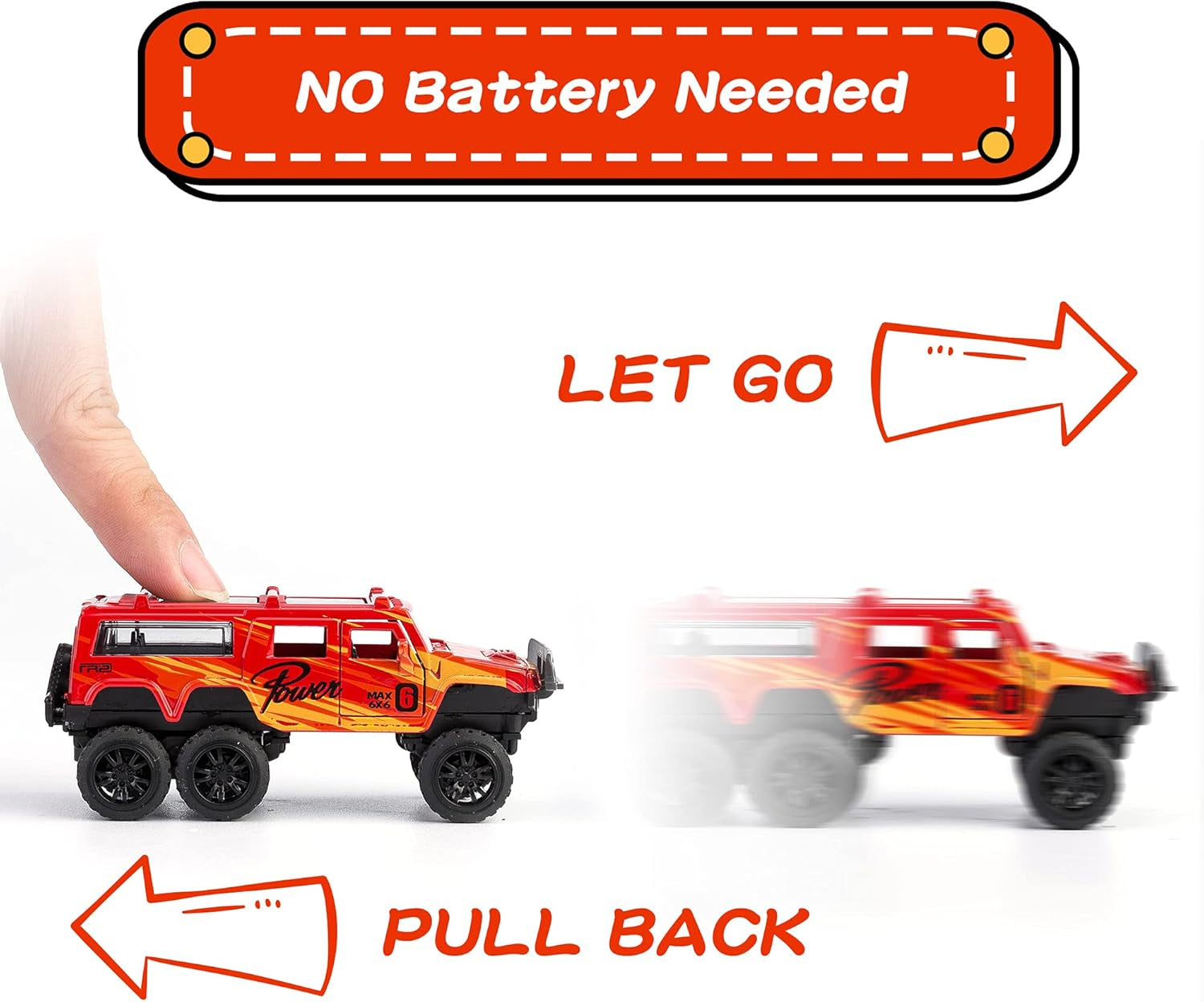 Diecast Toy Trucks 4 Pack Die Cast Metal Toy Cars Pull Back Cars Openable Doors Off-Road Vehicles Birthday Gift for Boys and Toddlers (Colorful)
